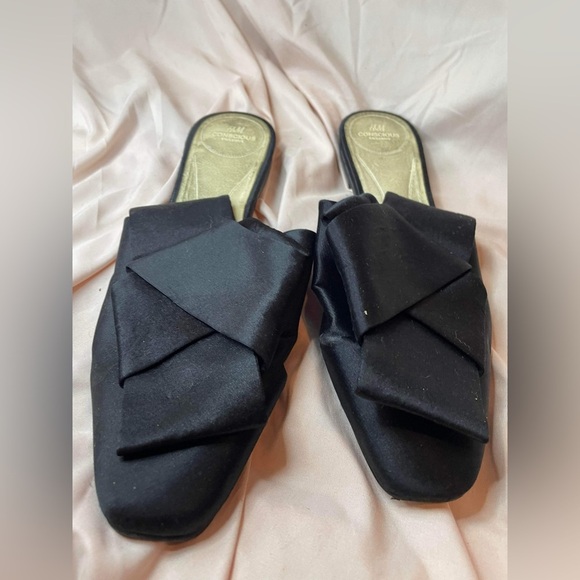 H&M black mule, bowties,slip one size 40 - Picture 1 of 6